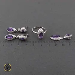 سرویس آمتیست زنانه خوش رنگ طرح پرگل - کد 7393