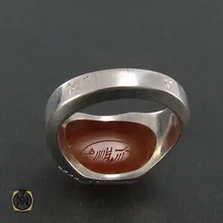 انگشتر عقیق یمن مردانه با حکاکی علی رکن الایمان - کد 8278