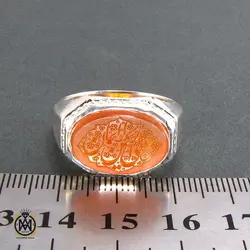 انگشتر عقیق یمن مردانه با حکاکی علی رکن الایمان - کد 8278