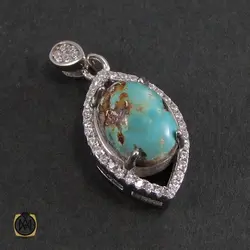 سرویس نقره با نگین فیروزه نیشابور زنانه طرح شيدا - کد 7044