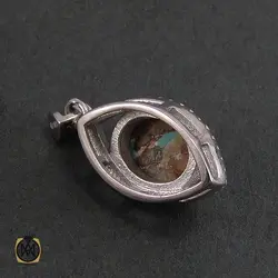 سرویس نقره با نگین فیروزه نیشابور زنانه طرح شيدا - کد 7044