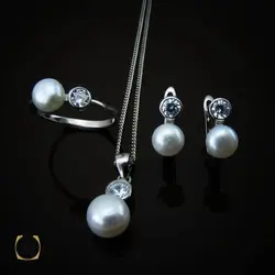سرویس نقره زنانه طرح مروارید یگانه - کد 7289
