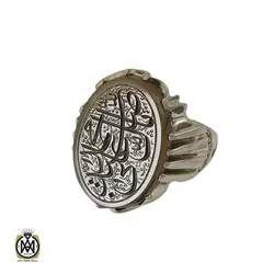 انگشتر عقیق با حکاکی ذکر صلوات مردانه هنر دست استاد شرفیان - کد 8869