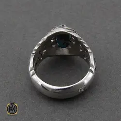 انگشتر فیروزه نیشابور خوش رنگ مردانه هنر دست استاد مغان - کد 10078