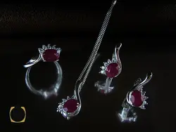سرویس یاقوت سرخ زنانه طرح مارینا - کد 7117
