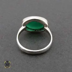 انگشتر عقیق سبز اسپرت معدنی و خوش رنگ - کد 11221