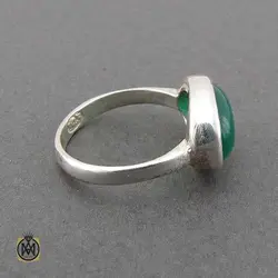 انگشتر عقیق سبز اسپرت معدنی و خوش رنگ - کد 11221