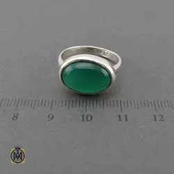 انگشتر عقیق سبز اسپرت معدنی و خوش رنگ - کد 11221