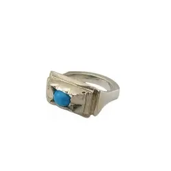 انگشتر فیروزه نیشابوری مردانه خوش طبع - کد 8714