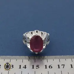 انگشتر یاقوت سرخ آفریقایی مردانه خوش رنگ - کد 8406