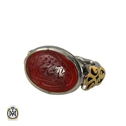 انگشتر عقیق یمن مردانه با حکاکی ذکر صلوات - کد 8082