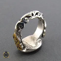 انگشتر عقیق یمن مردانه با حکاکی ذکر صلوات - کد 8082