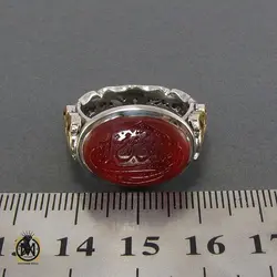 انگشتر عقیق یمن مردانه با حکاکی ذکر صلوات - کد 8082