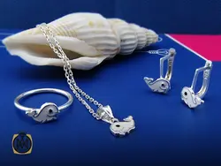 سرویس نقره بچه گانه طرح دلفین - کد 7051