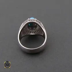 انگشتر فیروزه نیشابوری مردانه - کد 8491