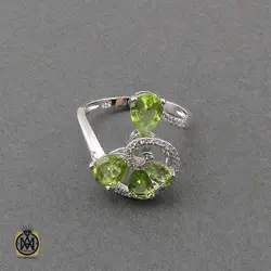 نیم ست زبرجد زنانه اصل و طبیعی طرح الیکا - کد 7392