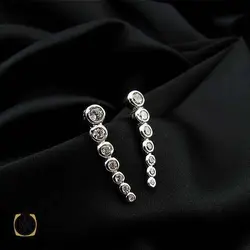 گوشواره نقره مدل لاله گوشی طرح ترانه - 5059