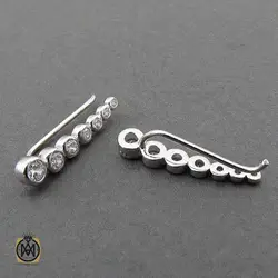 گوشواره نقره مدل لاله گوشی طرح ترانه - 5059