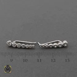 گوشواره نقره مدل لاله گوشی طرح ترانه - 5059