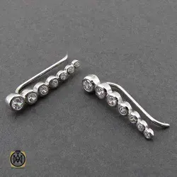 گوشواره نقره مدل لاله گوشی طرح ترانه - 5059