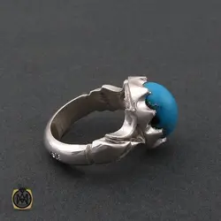 انگشتر فیروزه مصری مردانه خوش رنگ - کد 8702