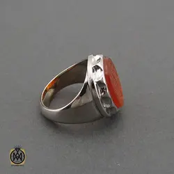 انگشتر عقیق یمن با حکاکی ماشاالله لا قوه الا بالله ان ترن انا اقل منک مالا و ولدا مردانه – کد 10561