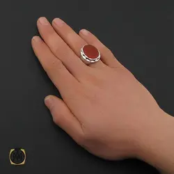 انگشتر عقیق یمن با حکاکی ماشاالله لا قوه الا بالله ان ترن انا اقل منک مالا و ولدا مردانه – کد 10561