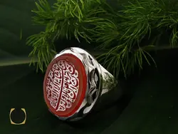 انگشتر عقیق یمن با حکاکی ماشاالله لا قوه الا بالله ان ترن انا اقل منک مالا و ولدا مردانه – کد 10561
