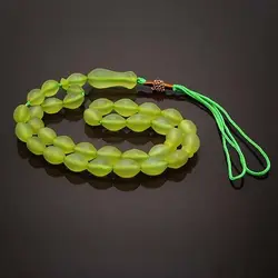 تسبیح شاه مقصود اصل 33 دانه زرد رنگ زیبا - کد 4491