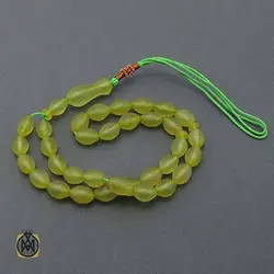 تسبیح شاه مقصود اصل 33 دانه زرد رنگ زیبا - کد 4491
