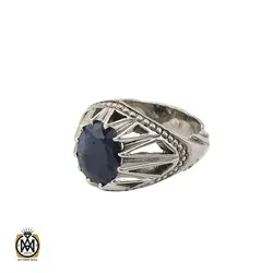 انگشتر یاقوت کبود آفریقایی مردانه - کد 8700