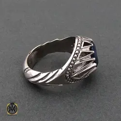 انگشتر یاقوت کبود آفریقایی مردانه - کد 8700