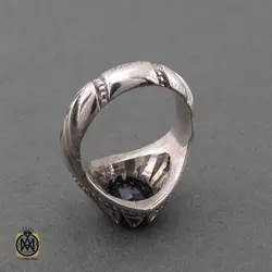 انگشتر یاقوت کبود آفریقایی مردانه - کد 8700