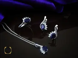 سرویس یاقوت کبود زنانه طرح پانیذ - کد 7107