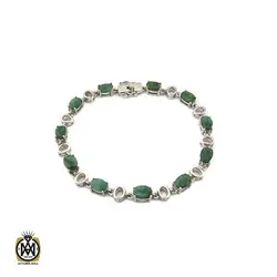 دستبند زمرد معدنی طرح خاطره زنانه - کد 1093