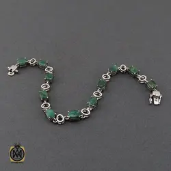 دستبند زمرد معدنی طرح خاطره زنانه - کد 1093