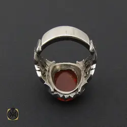 انگشتر عقیق یمن با حکاکی یا ثارالله وابن ثاره مردانه - کد 8860