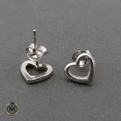 گوشواره نقره زنانه طرح قلب - 5062