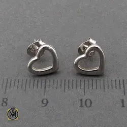 گوشواره نقره زنانه طرح قلب - 5062