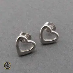 گوشواره نقره زنانه طرح قلب - 5062