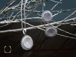 سرویس نقره زنانه طرح خورشید - کد 7078