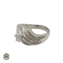 انگشتر نقره سولیتر زنانه طرح سایه - کد 2400