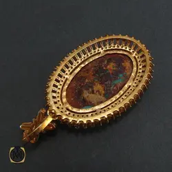 مدال فیروزه نیشابور و الماس اصل زنانه طرح تابان - کد 3010