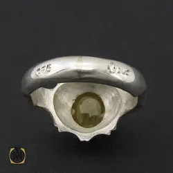 انگشتر یاقوت زرد مردانه دست ساز - کد 8942