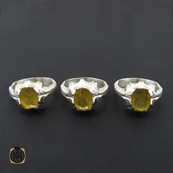 انگشتر یاقوت زرد مردانه دست ساز - کد 8942
