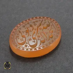 نگین عقیق یمن با حکاکی الحمد الله الذی ستر ذنوبی و شرف الشمس هنر دست استاد احمد - کد 9079