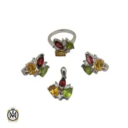 سرویس نقره نگین اصلی طرح تبسم زنانه - کد 7279
