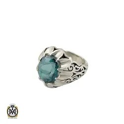 انگشتر توپاز سبز مردانه دست ساز - کد 8538