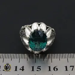 انگشتر توپاز سبز مردانه دست ساز - کد 8538