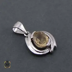 نیم ست نقره آب رادیوم با نگین سیترین - کد7422